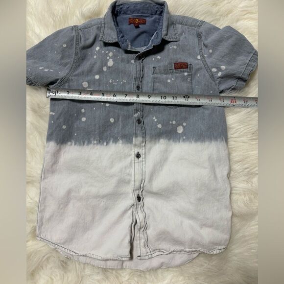 Boys 7 for all Mankind Acid Wash Button Up Top size Medium - Picture 5 of 5